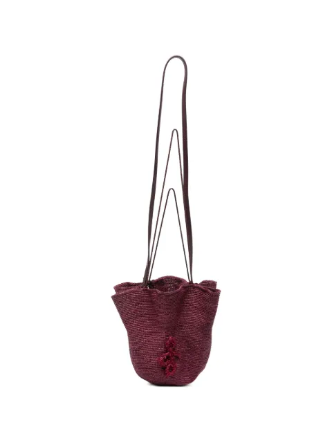 Ruslan Baginskiy woven-raffia hat and bucket bag Purple BBCT067RAF41M