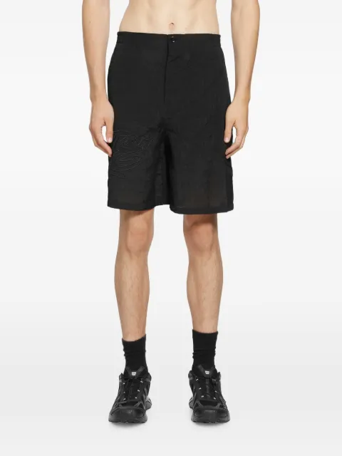 Off-White Handstyle logo organza shorts Black OMCB09KF26FAB00100
