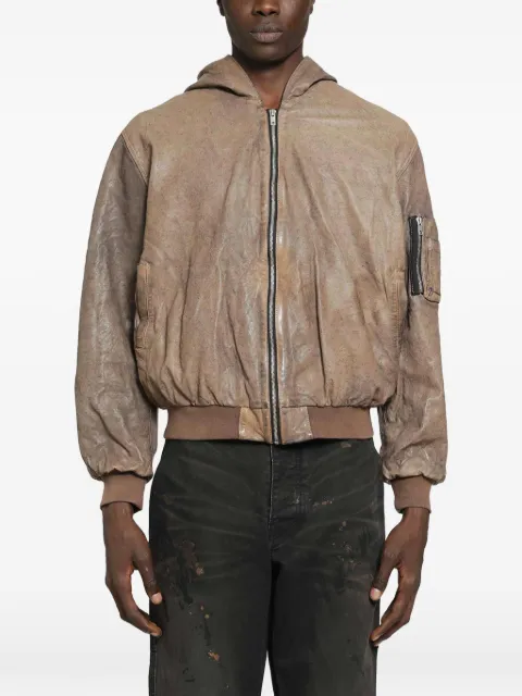 ALEXANDER DIGENOVA hooded leather bomber jacket Brown ADC512