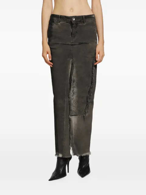 Rick Owens Tower denim sliced midi skirt Grey RP02F5340SDRKCM