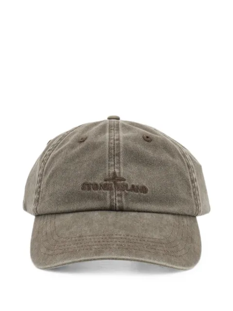Stone Island logo-embroidered cap Brown L2S159100007S0106