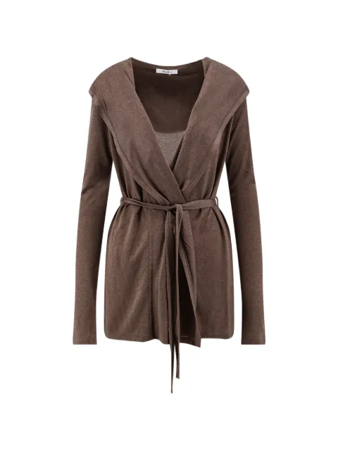 Max Mara belted lyocell-blend cardigan Brown 2621916031600