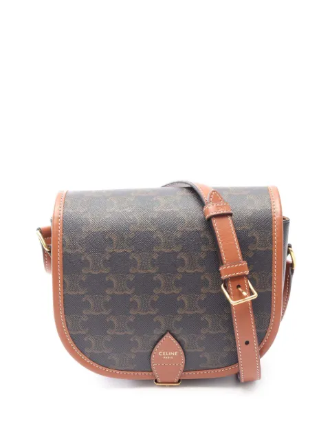 Celine Pre-Owned 2018-2022 Medium Triomphe Coated Canvas Folco crossbody bag Brown TG4NWE1ZC5F0GYRD
