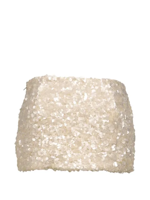 GLOWNY Twinkle sequin-embellished mini skirt Neutrals GY26SPSK002