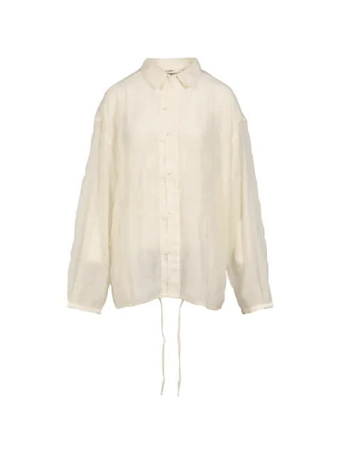 GLOWNY Coastal textured drawstring shirt Neutrals GY26SPSH001
