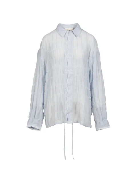 GLOWNY Coastal textured drawstring shirt Blue GY26SPSH001
