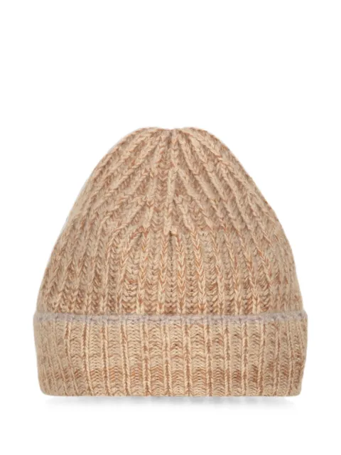 Malo ribbed-knit cashmere beanie hat Neutrals UTT002S1A02