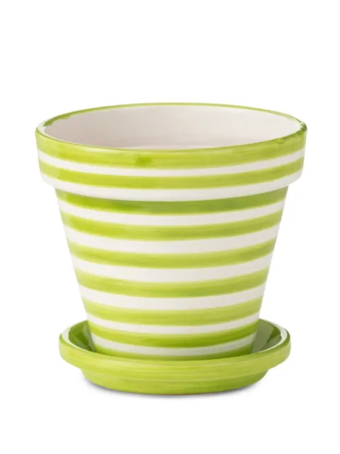 J-LINE striped flowerpot Green 6A52047
