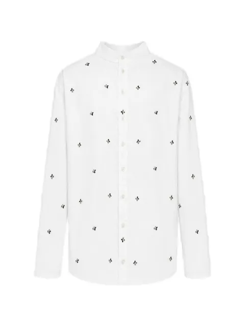 Rier embroidered high-neck shirt White TOP7PPCBLANC
