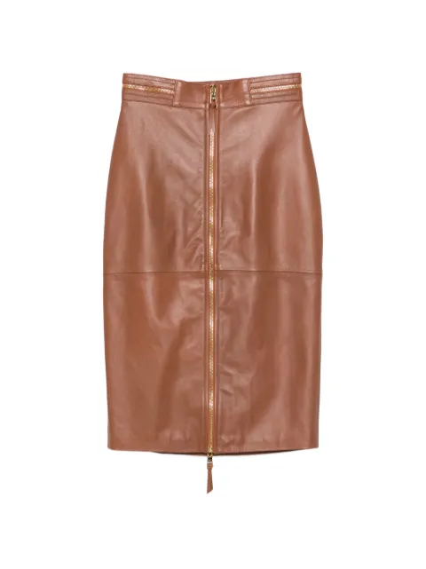 Elisabetta Franchi zip-detail midi pencil skirt Brown GP01Z66E2