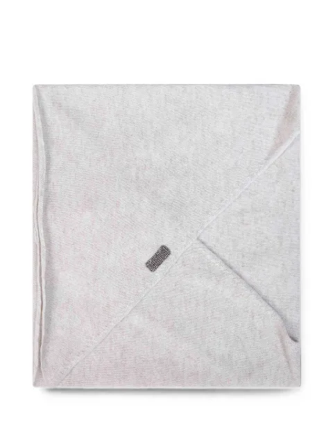 Brunello Cucinelli monili-embroidered cashmere scarf Grey M12201879C9610