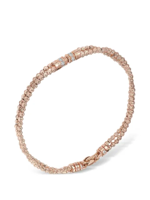 Officina Bernardi Moon two-rwo diamond and rubies bracelet Pink MOONBRACCIALE2FILEINOROROSA18KTEDIAMANTI