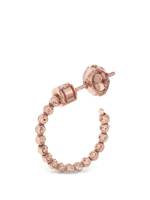 Officina Bernardi small Moon diamond hoop earrings Pink MOONORECCHINIHOOPSMALLINOROROSA18KT