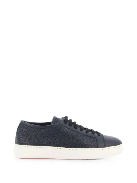 Santoni perforated-detail leather sneakers Blue MBCD21443BARCDIK