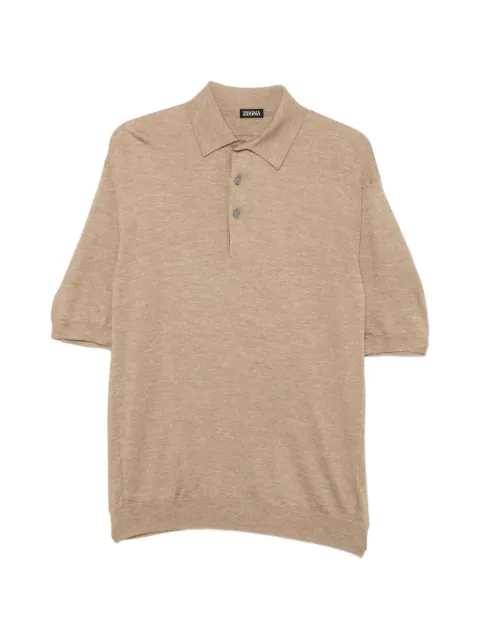 Zegna short-sleeve polo sweater Neutrals UHF91A3C32