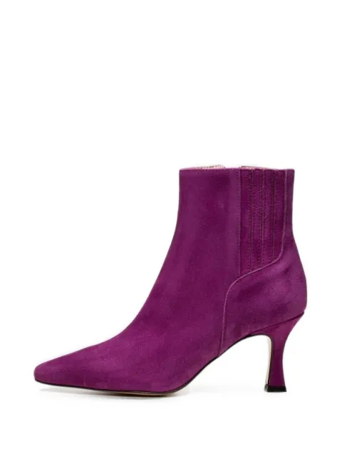 Poche Paris suede pointed-toe ankle boots Purple FWVERONIQUE500591