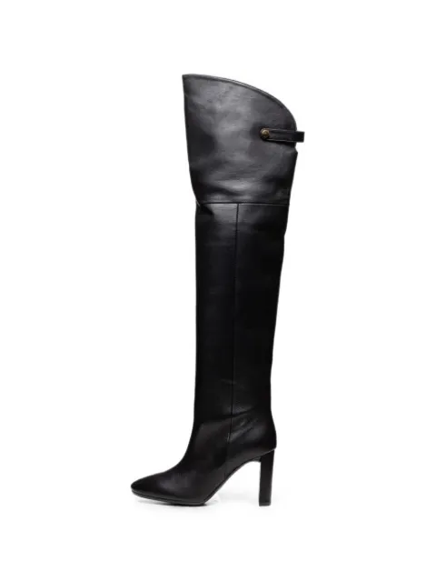 Poche Paris over-the-knee leather boots Black FWAUDREY800250