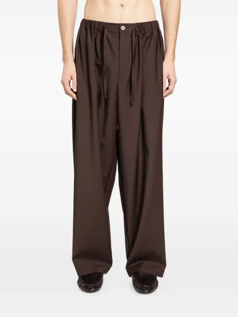 ROSE BURRITO drawstring virgin-wool pajama trousers Brown PAJAMAS