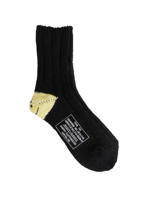 KAPITAL Rainbowy Happy Heel socks Black EK1582XSA