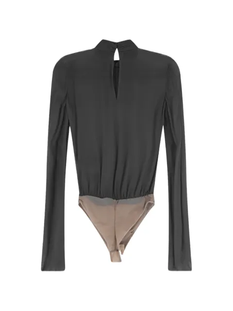 Elisabetta Franchi gold-tone hardware pleated bodysuit Black CB00766E2