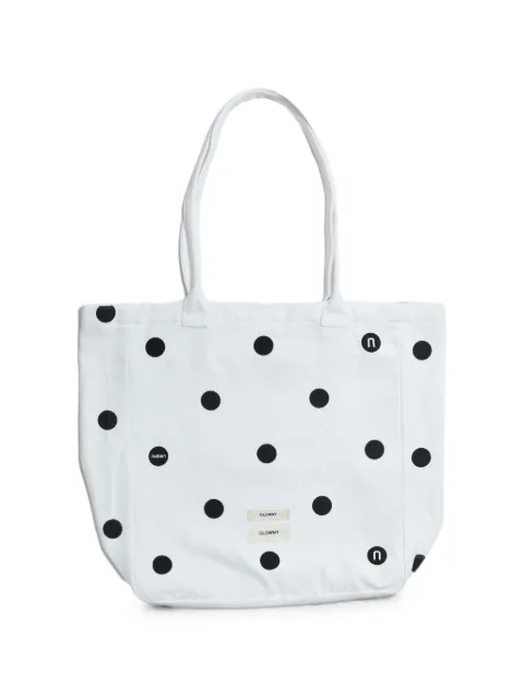GLOWNY G polka-dot canvas tote bag White GY25HSEX3