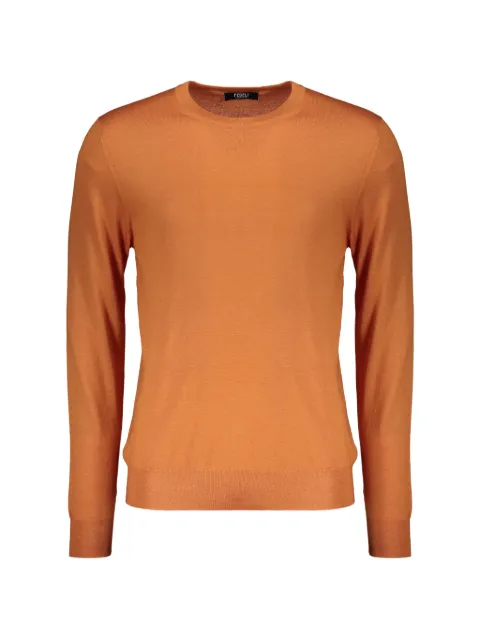 Fedeli crew-neck long-sleeve sweater Orange 7UE07119P
