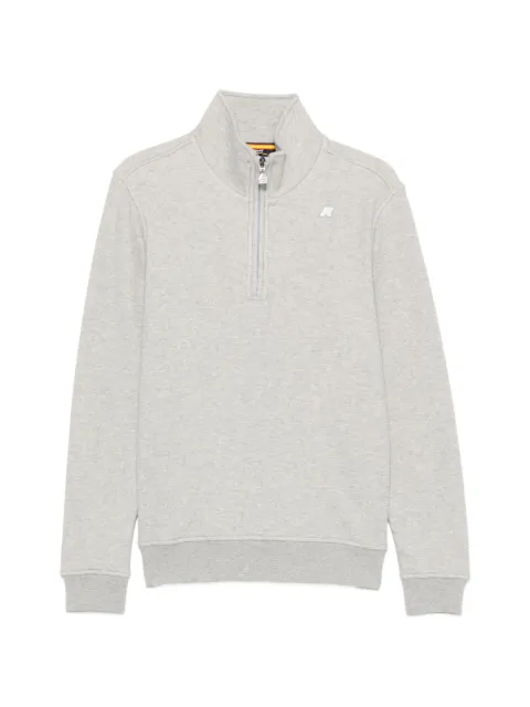 K-Way quarter-zip logo-patch sweatshirt Grey K4133DW