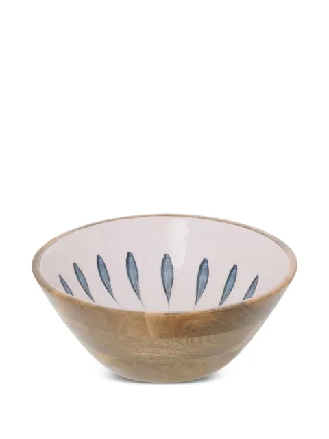 J-LINE fish-print wooden bowl Brown 6A64303