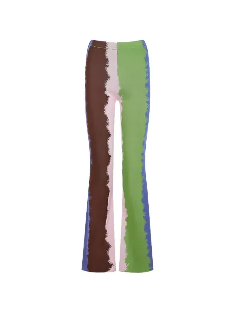 House of Sunny She's Electric wavy-print trousers Green VOL19125