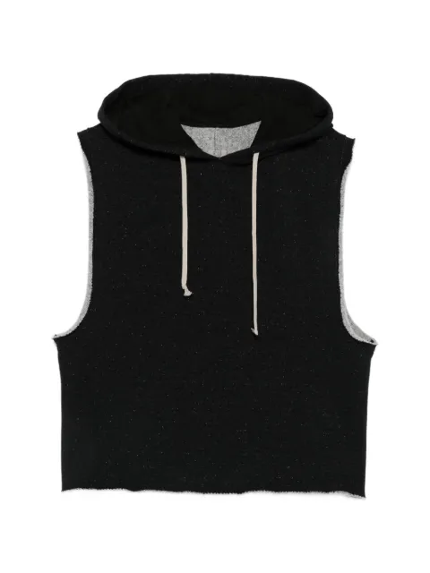 Rick Owens sleeveless drawstring-hood hoodie Black RU02F4153WFE