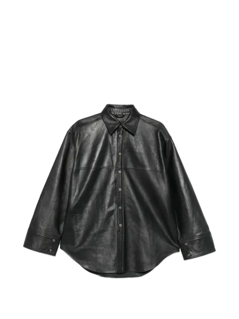 Haikure leather oversized jacket Black HEW06107PL008