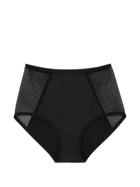 YASMINE ESLAMI Lou mesh-panel briefs Black YEAW247140B