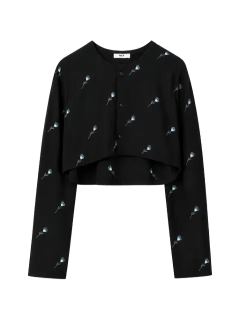 Rier Walker floral-embroidered shirt Black SHT36PFL
