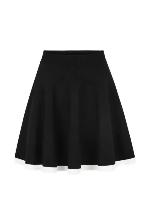 Nina Ricci contrasted-knit skater-cut mini skirt Black 26PMJU025ML0596