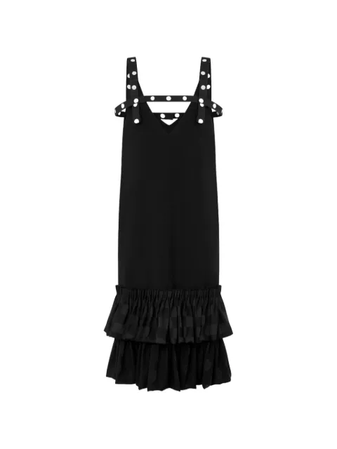 Moschino polka-dot ruffled midi dress Black 252DA041854241555