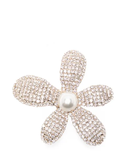 Rosantica crystal-embellished faux-pearl brooch Gold 17856