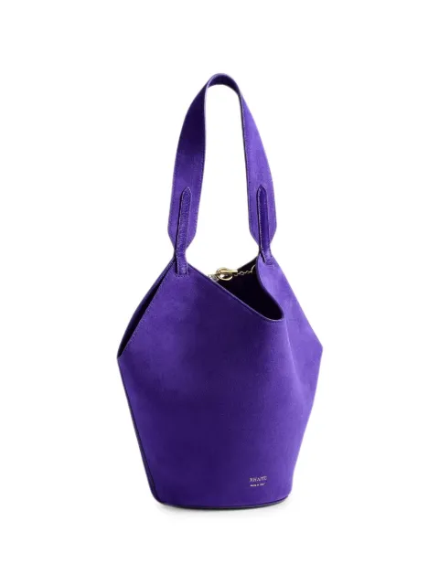 KHAITE mini Lotus tote in amethyst haircalf and suede Purple H2056978803
