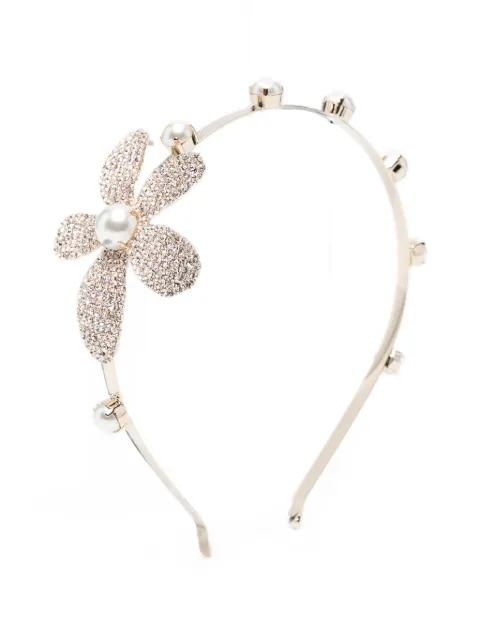Rosantica crystal-embellished faux-pearl headband Gold 17856HD