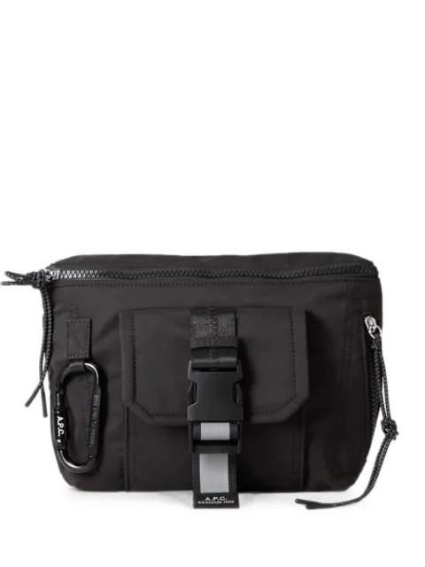 A.P.C. Treck buckle-fastening carabiner belt bag Black PAAGEH62219