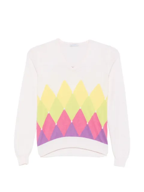 Ballantyne Vintage 2000s argyle V-neck sweater Pink BA280CBS