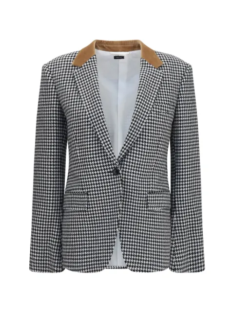 TOM FORD houndstooth long-sleeve blazer Black GI3114FAX164