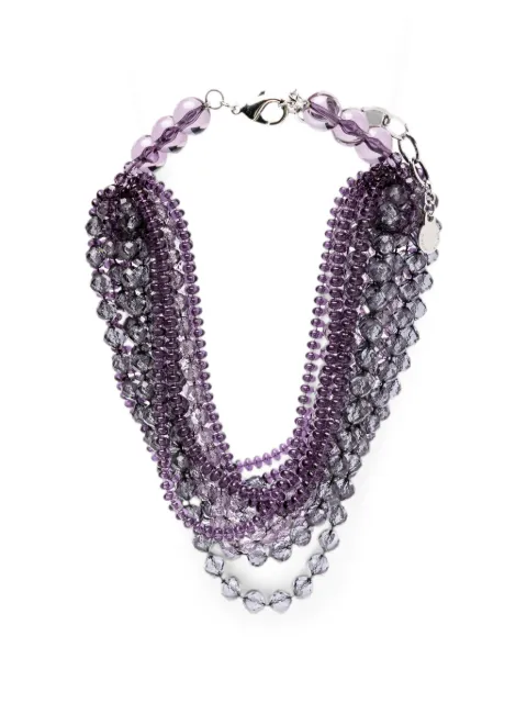 Emporio Armani beaded multi-strand necklace Purple EW005688AF29600