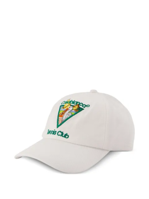 Casablanca Pyramid Abduction Tennis Club cotton baseball cap White AHAT00205