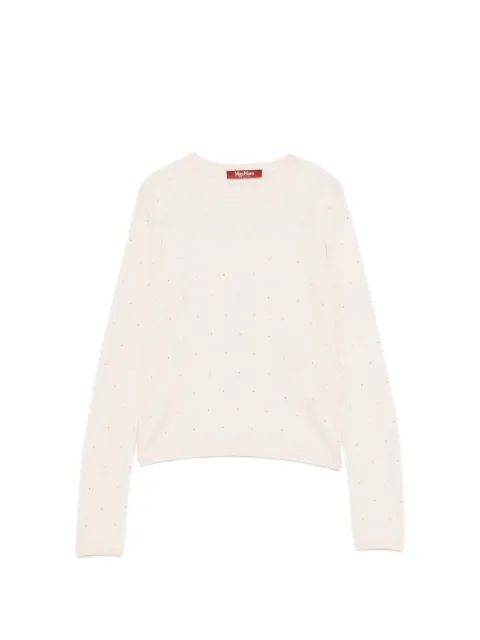 Max Mara Mstcelebre crystal-embellished polka-dot T-shirt Neutrals 2626366015600