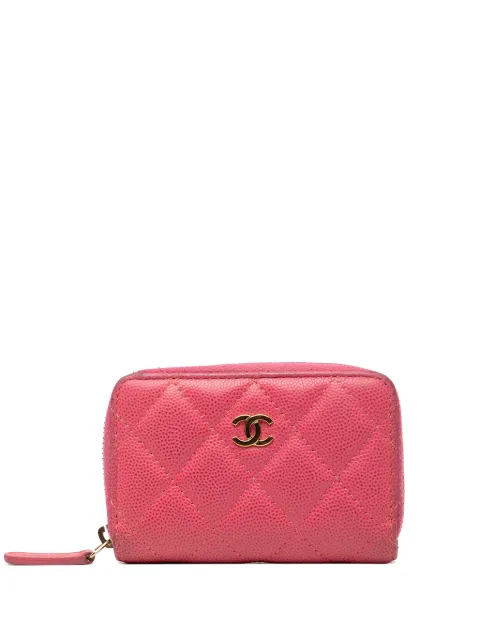 CHANEL Pre-Owned 2018-2019 CC Quilted Caviar Zip Purse coin pouch Pink 7O3QVBXEIL2QPQ9C