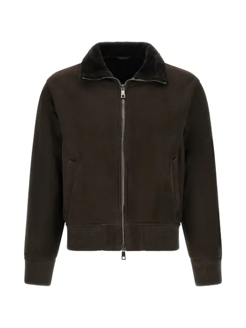 Giorgio Brato shearling-collar suede jacket Brown GU27F01005