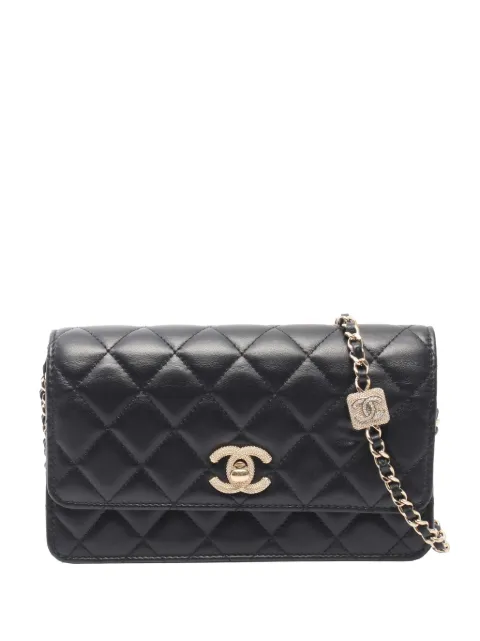 CHANEL Pre-Owned 2021-2026 CC Quilted Lambskin Wallet on Chain crossbody bag Black C801IEACX2X75KZR