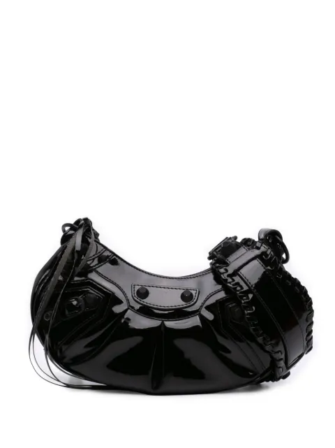 Balenciaga Pre-Owned 2010 Patent Motocross Le Cagole XS crossbody bag Black EJGI2PK11E4IE4XT