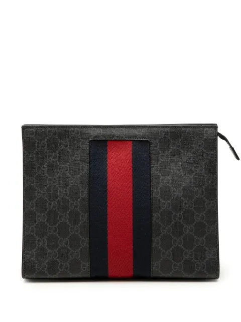 Gucci Pre-Owned 2000-2015 GG Supreme Web clutch bag Black YGJ2JP30SBSFSNU4