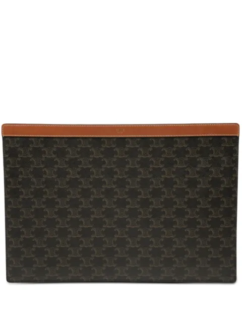 Celine Pre-Owned 2022 Triomphe Coated Canvas clutch bag Brown WNBUT3QGPJH2A3RH